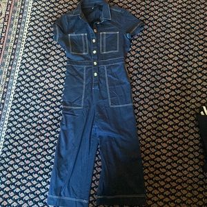 Madewell jumpsuit blue cloth denim look size petite 4